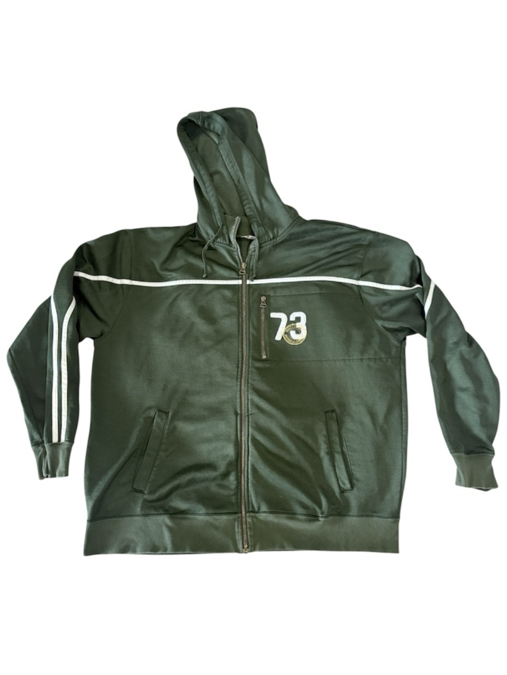Roots Men's Olive Green Zip-Up Performance Hoodie Jacket
